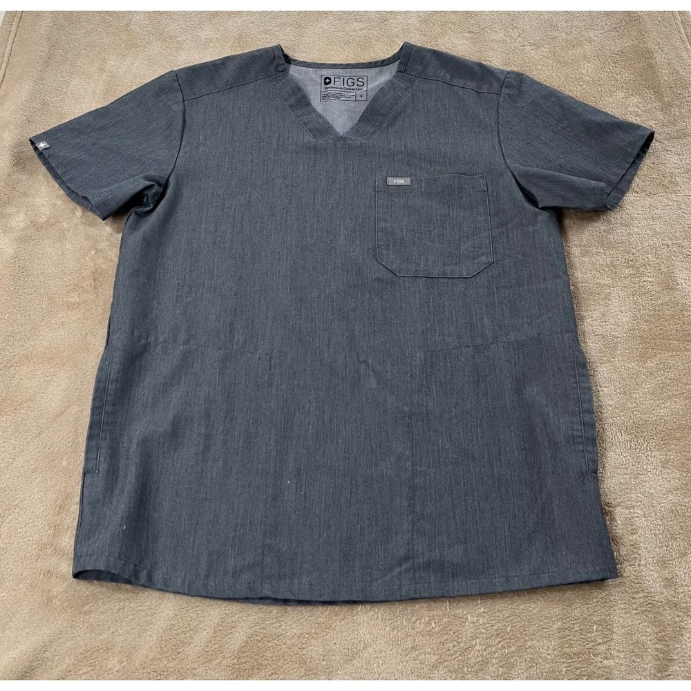 FIGS chisec scrub Top mens size small gray Technical Collection médical V-neck